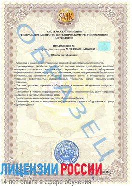 Образец сертификата соответствия (приложение) Надым Сертификат ISO 27001